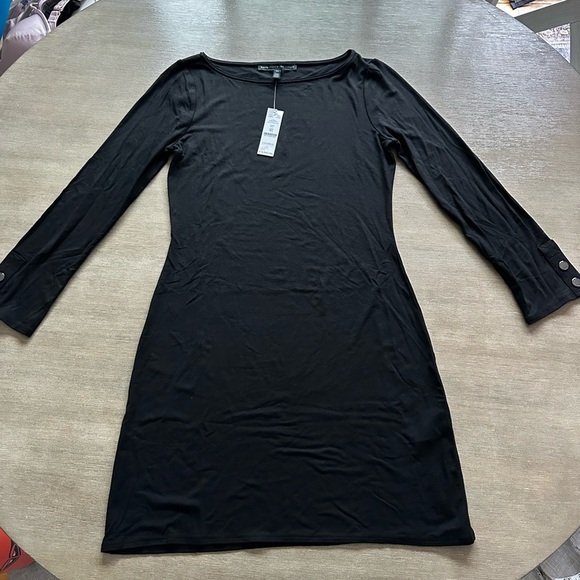 White House black market 3/4 sleeve Black tshirt Dress - Picture 4 of 8